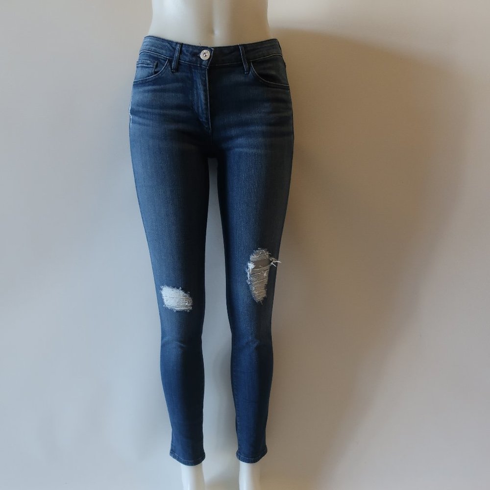 3 X 1 NYC DARK BLUE SKINNY DISTRESSED JEANS SZ 27